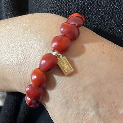Image of EVELYN BROOKS Classic Stretchy Adjustable Beaded Bracelet for Women 6.5 inch - 7.5 inch w /Meaningful Good Luck Huayruro Seeds Beads - Great Gifts for Mom, Daughter, Sister, Aunt, Girlfriend