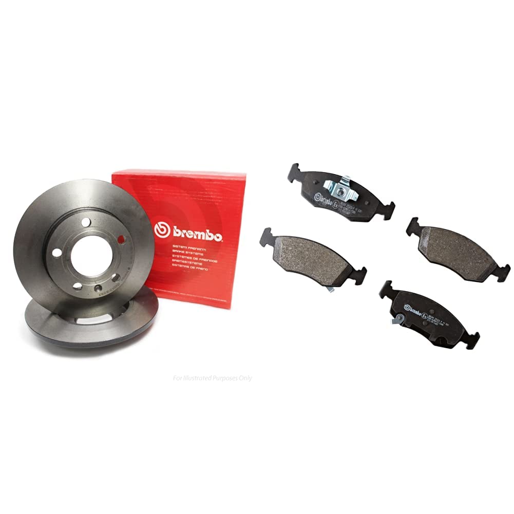 Brembo 08.5086.14 Disco Freno Anteriore Set di 2 dischi & P 11 031 Pastiglia Freno Anteriore