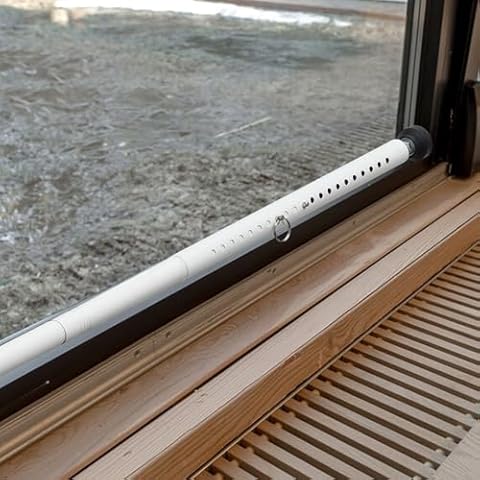 Sliding Door Lock,17" - 51" Sliding Door Security Bar Heavy Duty Sliding Glass Patio Door Security Bar Window Security Bar Inside Childproof Adjustable Interior White Cover