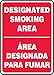 Accuform SBMSMK403VS Adhesive Vinyl Spanish Bilingual Safety Sign, Legend"Designated Smoking Area/Area DESIGNADA para FUMAR", 14" Length x 10" Width x 0.004" Thickness, White on Red