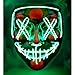 W WIDMANN MILANO Party Fashion LED Mask, Unisex Adult, 30332, Green, One Size