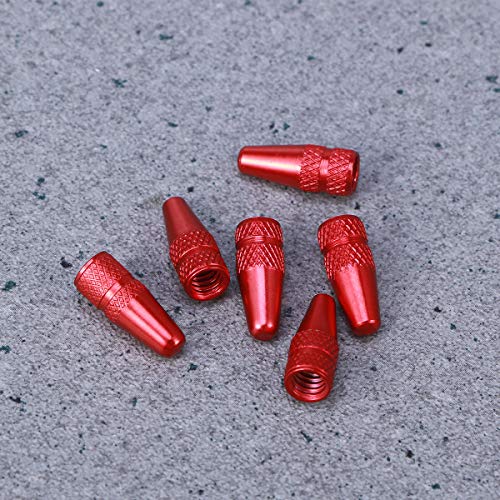6 Pcs Tapones de Válvula para Bicicleta Rojos miniatura 4