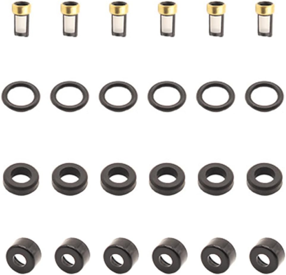 Haneex6Set Fuel Injector Service Repair Kit for Toyota Chevrolet 1.8L I4 Avensis Celica Corolla Verso MR2 1.8 1ZZ-FE 01-03 Rav4 4V 2.0L 23250-22010 23250-22020 23250-28020 23250-0D040