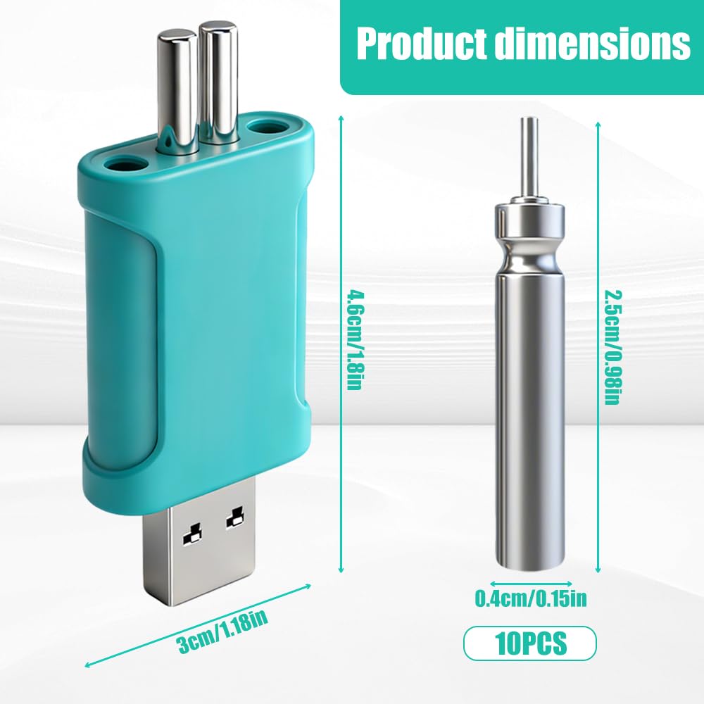 LYPPUL 10 Stück LED Posen Angeln Batterie, Aufladbar Akku für Angelposen mit Ladegerät, Wiederaufladbare CR425 USB Angelposen Akku für Angelposen Angeln Schwimmer LED Angel Posen Leuchtpose Angeln - 3