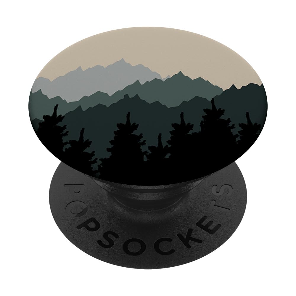 Mountains Trees Forest Wild Nature Abstract Art Minimalist PopSockets Adhesive PopGrip