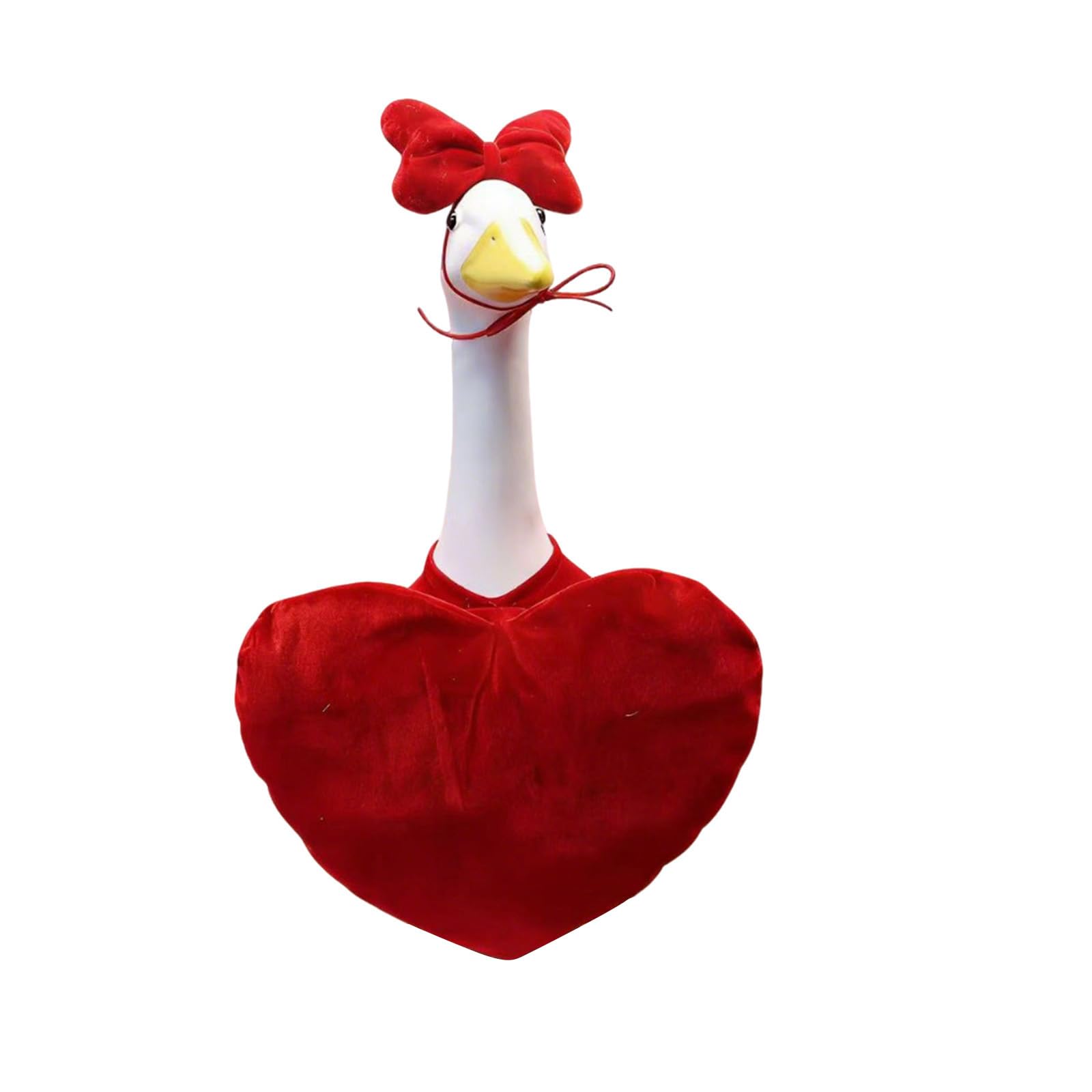 BDSHGRDH porch goose， Goose Heart Shaped Clothes with Headband for 23'' Statue Patio Yard Lawn Garden Pastel(Red)