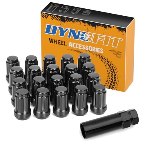 Dynofit 1/2-20 Lug Nuts Compatible with Ford Jeep Dodge 5 Lug Wheel, 6 Spline Closed End Tuner Nut, 20pcs Aftermarket Wheel Locking Nut