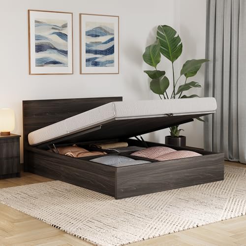 Image of Wakefit Bed | 3 Yr Warranty | Bed Queen Size, Comes with Hydraulic Storage, Noise-Free, Density: 680-750 kg /m, Termite & Borer Resistant, Fits Mattresses Up to 8 inches(Centaur 78x60- Wyoming Maple)
