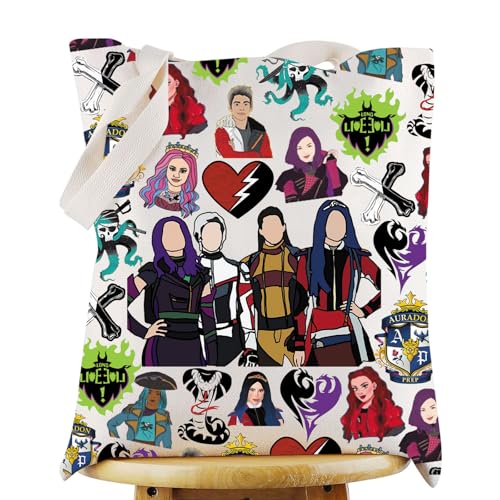 Bolso tipo tote KEYCHIN Mal & Evie, regalo para fans de Jay & Carlos & Jane, inspirado en Audrey & Ben, merchandising de película de villanos miniatura 1