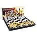 XALIUFENG Mittelalterliches Schach-Set mit hochwertigem Schachbrett 32 Silber Schachfiguren Magnetische Brett Spiel Schachfigur Sets Szachy Checker