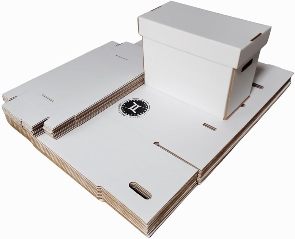 Short Comic Book Storage Box — USA-Made, Holds 130-170 Comics & 250 Pounds Strength Tested Versatile Gemini Comic Book Box/Bin (Lids included) — Thick-Grip, No Glued Seams, Acid-free (Pack of 1)