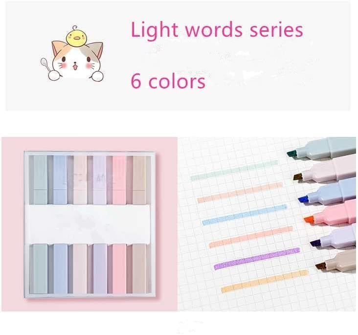 Image of 6Pcs Aesthetic Cute Highlighters, Bible Pastel markers and Pens, No-Bleed School Supplies and Office Journal DIY Home birthday return gifts for kids (Two Side Highlighters Pen) (6Pcs)