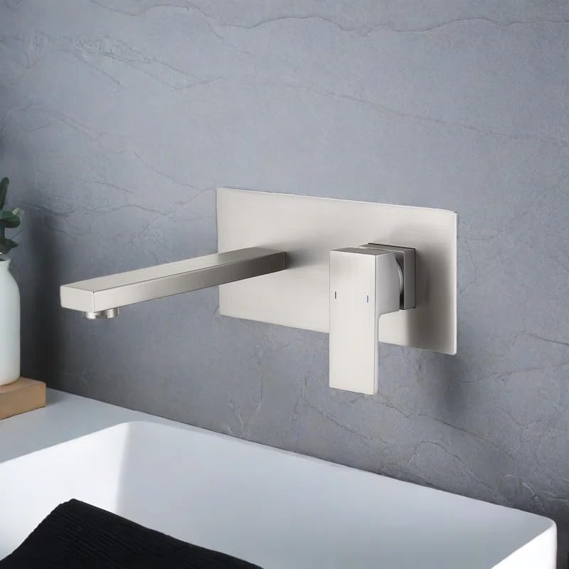 B Backline Brass Wall Mounted Basin Mixer Tap Hot & Cold Water | Bathroom Basin Faucet | Pillar tap for Basin | tap for Basin | Tap for Bathroom & Livingroom (Brushed Nickle) (B0DB1LS9K7) Amazon Price History, Amazon Price Tracker