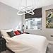 ROYAL PEARL Modern Pendant Lighting Adjustable 2 Rings Hanging Chandelier Lighting for Kitchen Island Living Dining Room Bedroom Warm White 3000K 36W