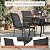 Crownland 7 Piece Patio Dining Set, Outdoor Textilene Dining Sets, 6 Textilene Metal Chairs and Rectangular Outdoor Dining Table with 1.57" Umbrella Hole,Black