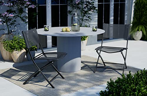 Homecall Klappbarer Gartenstuhl - (Schwarz)