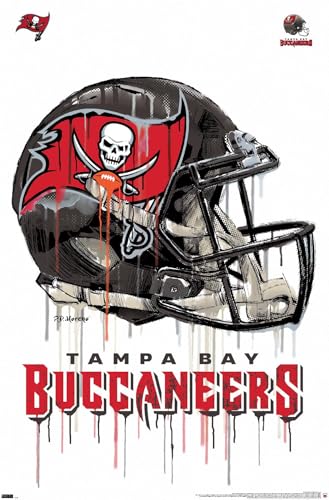 Trends International NFL Tampa Bay Buccaneers - Drip Helmet 20 Wall Poster, 22.375" x 34", Unframed Version