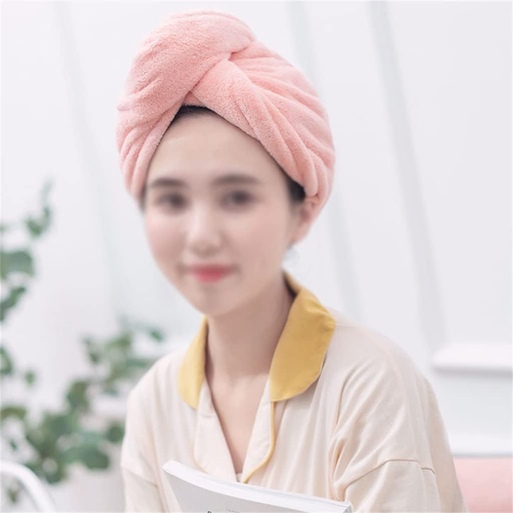 Hair Drying Cap Strong Absorbent Wash Quick-Drying Towel Baotou Women Thicken Turban Artifact(Black)