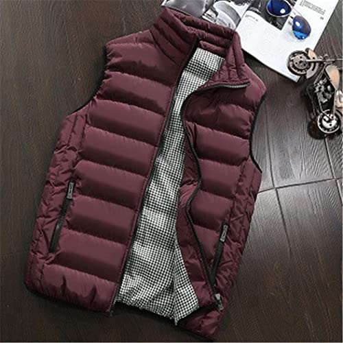 Chaleco de algodón hombre chaqueta sin mangas abrigo casual masculino verde invierno XL 3