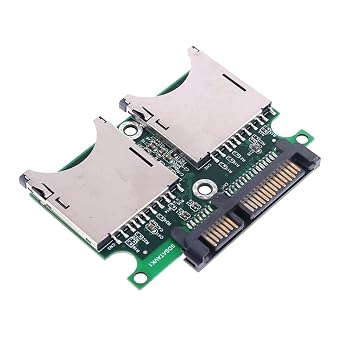 1pcs 2 Port Dual SDHC MMC RAID to SATA Adapter Converter with Enclosure for SD Card
