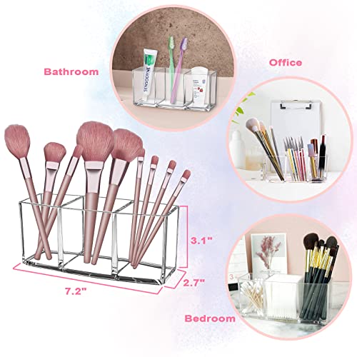 V-Hanver Makeup Organizer Combo - 360° Rotating Makeup Organizer With 7 Adjustable Layers Acrylic Skincare Organizer Large Cosmetic Display Case Clear Perfume Organizer With Makeup Brush Holder #TOP3