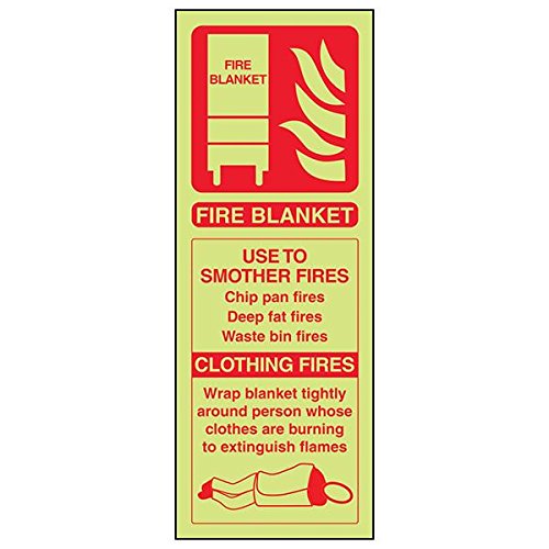 VSafety Feuerlöschdecken-Schild – 75x200 Mm, Hochformat, 3 Stück, Nach EN ISO 7010
