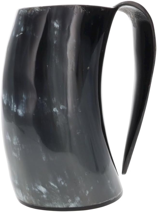 Olaf's Ale House GH2101MUG Tankherd Bovine Horn Mug Viking Toasting Vessel Mug Mead or Beer Drinking Tankard - Unique Groomsmen Gifts - 20-Ounce 20 Ounces Multicolor