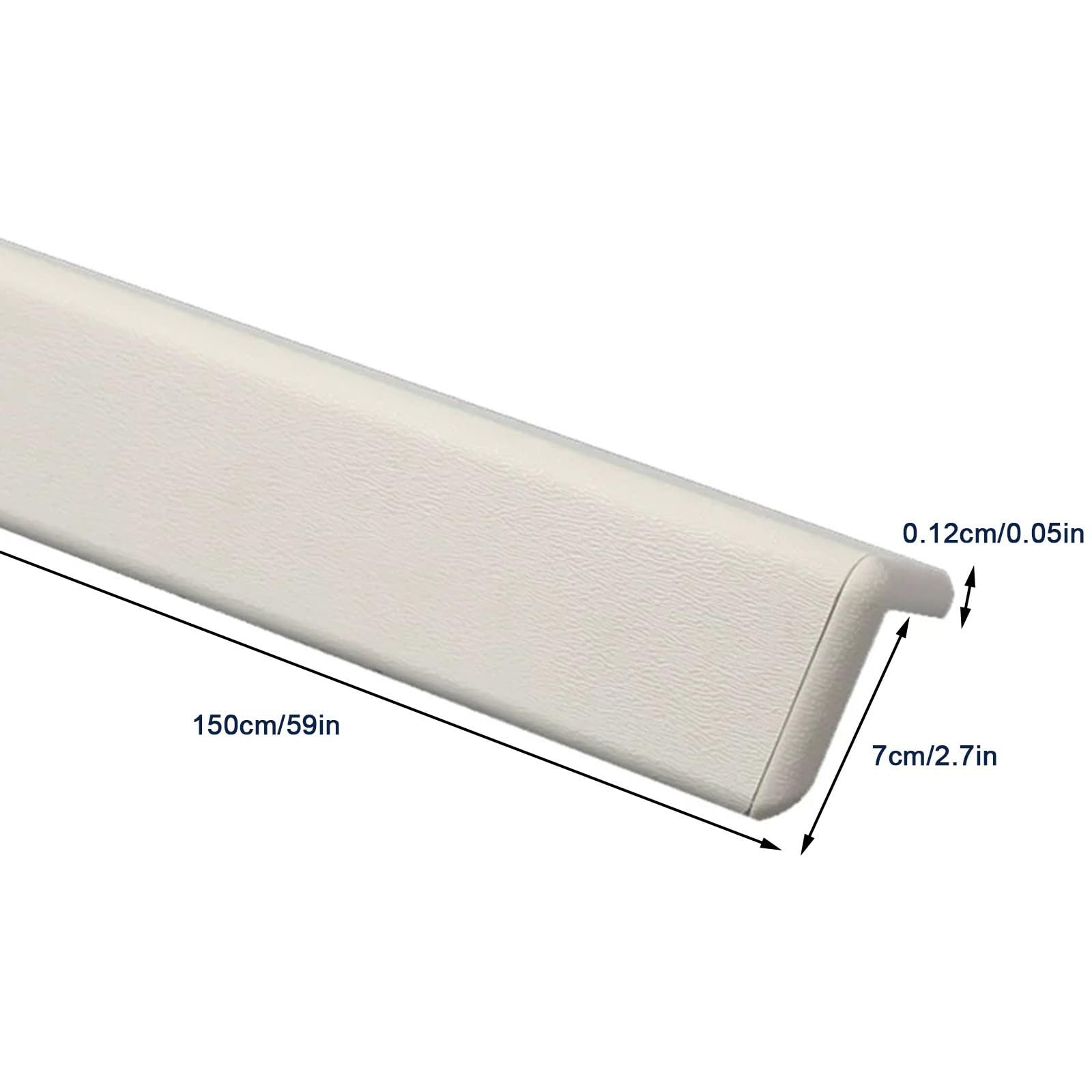 Narożnik Ochronny na Ścianę, PVC + Aluminium, Profil Typu L | Osłona Krawędzi, 4 Śruby Rozporowe, Zaślepka; do Szpitali, Sklepów, Szkół, Magazynów i Hoteli(7x0.12x150cm/2.7x0.05x59in)