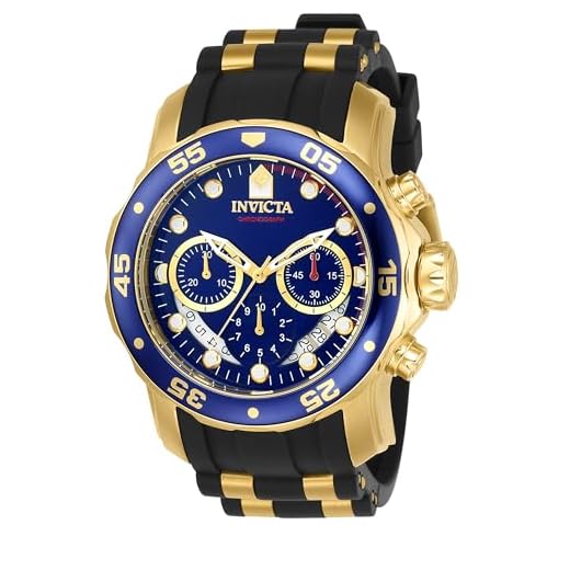 Invicta Relógio masculino 6983 Pro Diver Collection cronógrafo mostrador azul poliuretano preto, Relógio de poliuretano preto com mostrador azul, Mergulhador, cronógrafo, movimento de quartzo