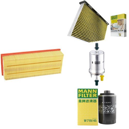 Mann-Filter Service Paket mit 1x Luftfilter C35154, 1x Freciousplus Innenraumfilter FP2939, 1x Kraftstofffilter WK69, 1x Ölfilter W719/45