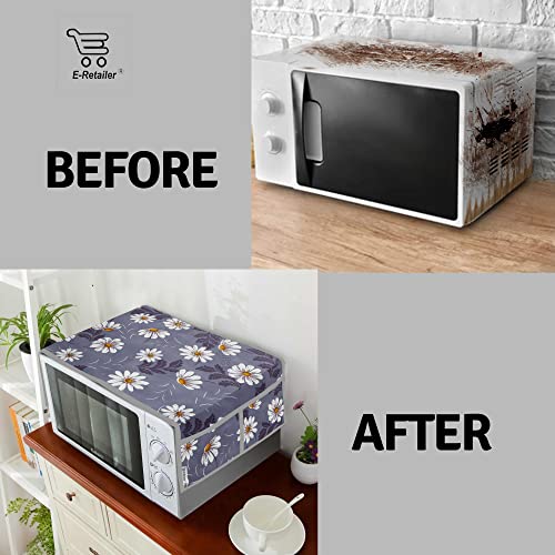 Image of PVC Waterproof 3-Layered Microwave Oven Top Cover with 4 Utility Pockets Suitable for Upto 30 Liter (Color- Gray, Size-36x14 Inches Inches)