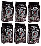 Bohne: Arabica 6x 200 g griechischer Mokka Kaffee dunkel Loumidis Skouros DARK Mocca Cafe Spar Paket 1,2 kg aus Griechenland + Probiersachet 10 ml Olivenöl aus Kreta