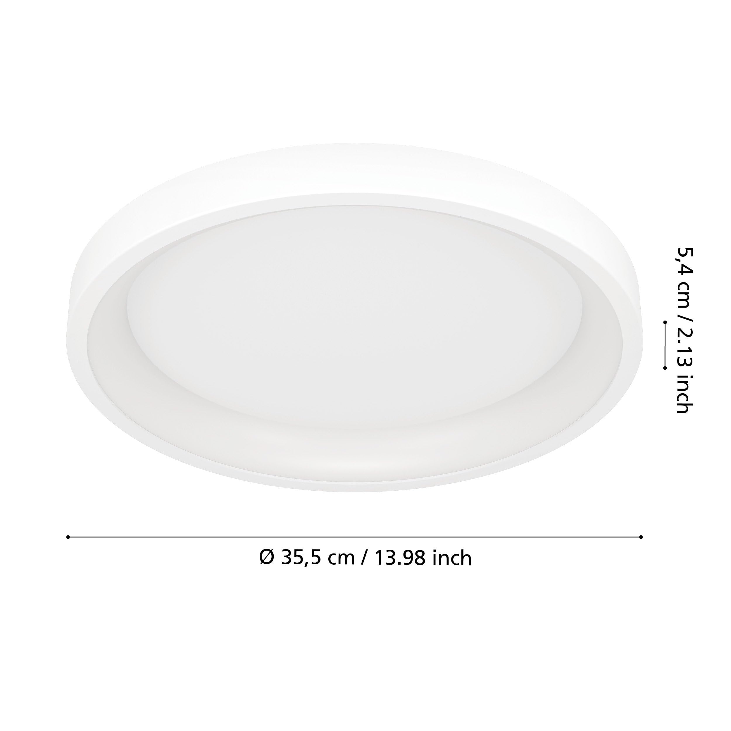 EGLO connect.z Smart-Home LED Deckenleuchte Loretello-Z | Deckenlampe dimmbar, ZigBee, Matter, App und Sprachsteuerung Alexa, warmweiß-kaltweiß, RGB, weiß, Ø 35 cm