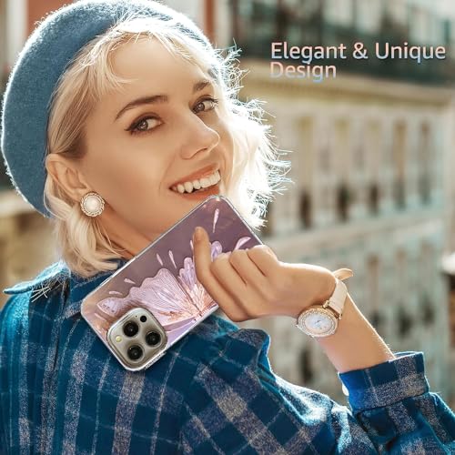 Image of DIZORO iPhone 15 Pro Max Case,Compatible with MagSafe, Non Yellow Military-Grade Drop Protection & Hard PC Back Cover Slim Transparent Anti-Scratch Shockproof Phone Case (Rose Gold)