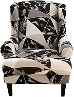 Vista 12 de Fundas para silla Wingback, 2 piezas, estilo americano, fundas elásticas para sillón de ala con parte inferior elástica, protector de muebles