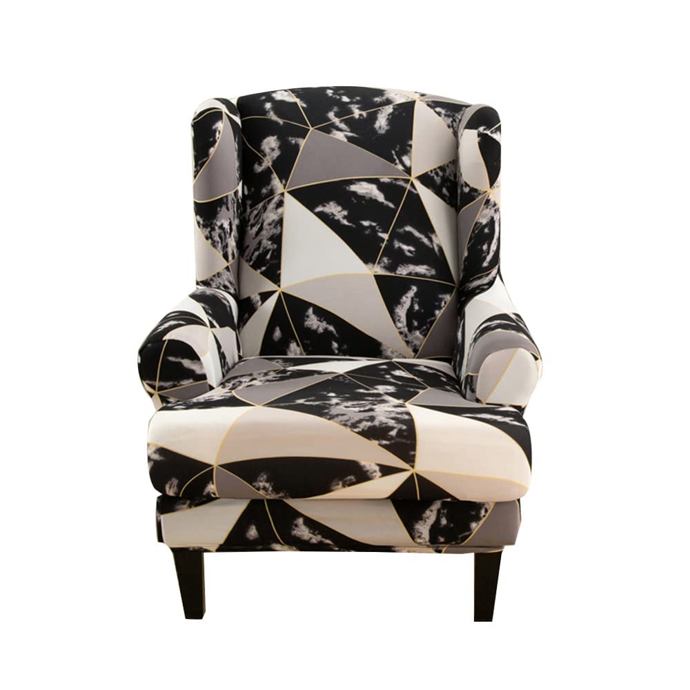 Highdi Wingback Chair Covers 2 Piece Stretch Wing Chair Slipcover, Washable Spandex Fabric Sofa Cover Furniture Protector for Armchair Chairs Living Room Bedroom Hotel (starry sky) — image 1