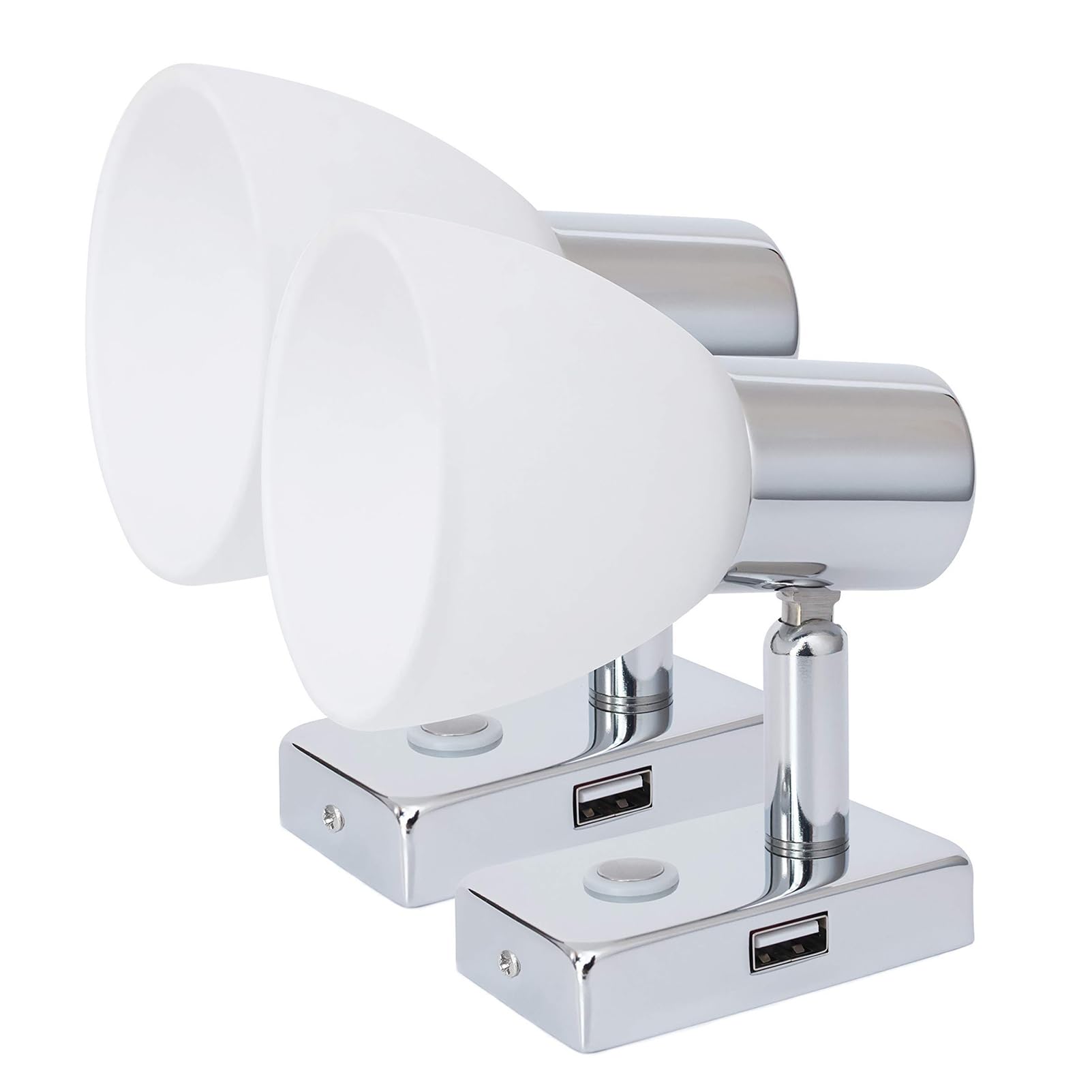 FOTN Oświetlenie wewnętrzne do kampera, LED, 12 V, lampka do czytania, 3 W, z portem USB, przełącznik dotykowy, ściemniana, ciepła biel, do przyczepy kempingowej, łodzi, kampera, vana, jachtu, 2 szt