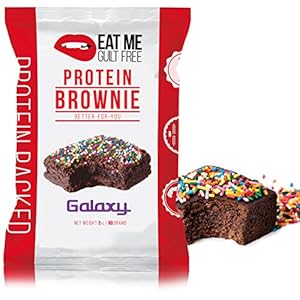 Eat Me Guilt Free Protein Brownie – Low Carb, Low Sugar, Keto-Friendly Brownies – 12 Count, Galaxy Chocolate Brownie
