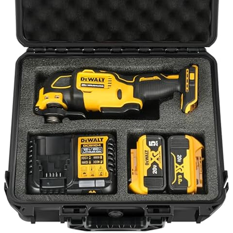 Case for Dewalt Oscillating Multi Tool - Waterproof Hard Tool Box for Dewalt Multi-Tool: DCS356B | DCS354B | DCS353B, Power Tool Kit Bag for Dewalt 20V Max Oscillating Tool/Battery/Charger (Case Only) Cover