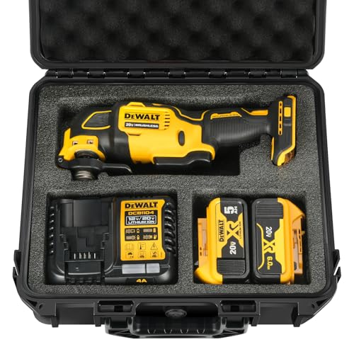 Case for Dewalt Oscillating Multi Tool - Waterproof Hard Tool Box for Dewalt Multi-Tool: DCS356B | DCS354B | DCS353B, Power Tool Kit Bag for Dewalt 20V Max Oscillating Tool/Battery/Charger (Case Only)
