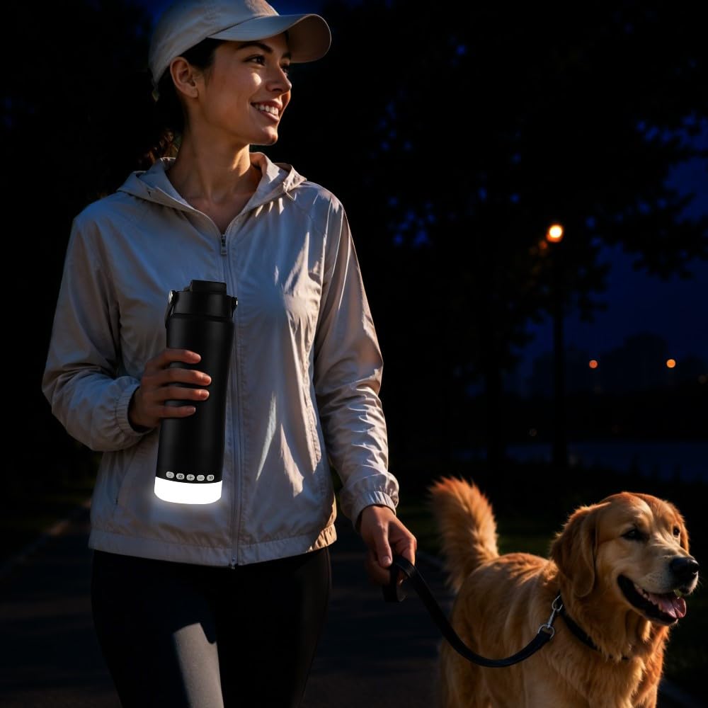 Linterna de camping con botella de agua, luces LED modulares con 5 modos, lámpara recargable para tienda de campaña, senderismo, mochileros de emergencia (negro, linterna con botella de agua)