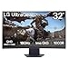 LG 32GS60QC-B Ultragear 32-inch Curved Gaming Monitor QHD (2560x1440) 180Hz 1ms 1000R AMD FreeSync HDR10 HDMIx2 DisplayPort Borderless Design Black Stabilizer DAS Crosshair FPS Counter - Black
