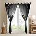 Games Curtains Black Grey Headphones Musical Notes Design Gamepad Window Curtain for Kids Boys Video Game Room Decor Cool Retro Playing Gamer Windows Drapes Gaming Controller Curtains 42 X 84,2 Panels