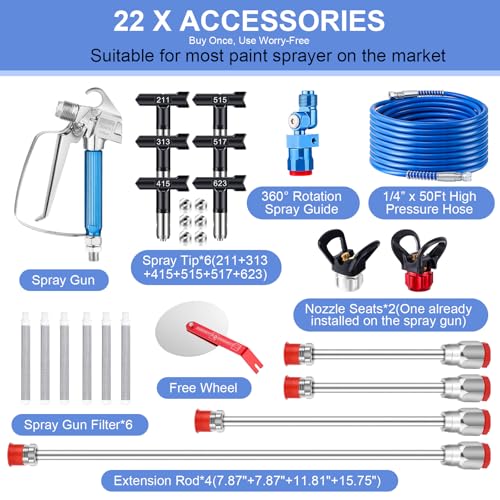 Gyfent 616 22Pcs Airless Paint Sprayer Gun Kit thumb #1