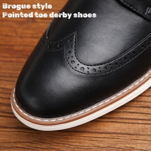 Mens Dress Sneakers, Mens Comfortable Dress Shoes, Business Casual Non Slip Elegant Brogue Wingtip Soft-Soled Oxfords3