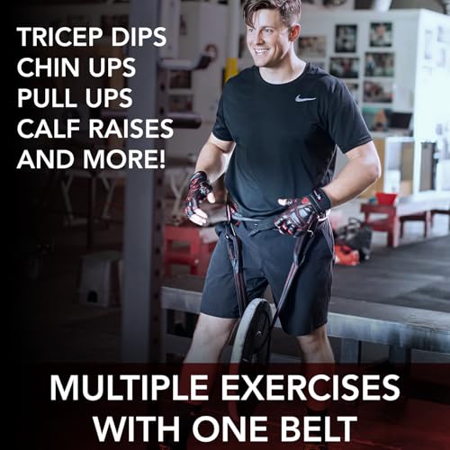 Dark Iron Fitness Dip Belt - gewatteerde lederen gewichtsriem met 40 inch riem voor dips, squats en pull-ups - gewichtheffen riemen voor mannen en vrouwen tot 122,5 kg - Afbeelding 6