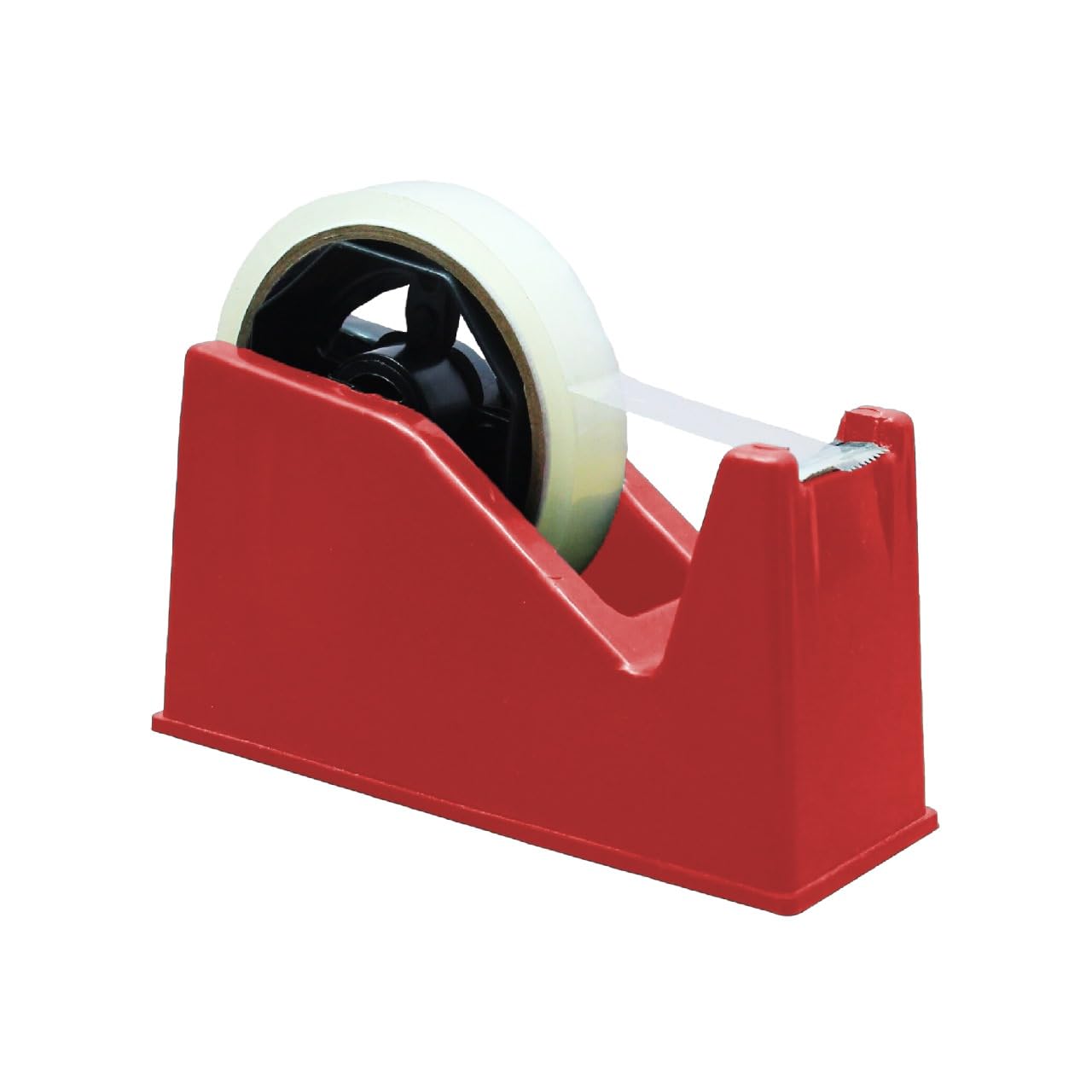 Heavy Duty Desktop Tape Dispenser Cellotape Dispencer Weighted Non-Skid Base, Ideal for Home, Office (RED)