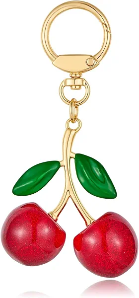 COORWEEL Cherry Keychain for Handbags Cherry Bag Charms Key Chains Women Cute Car keyrings Trendy Accessory