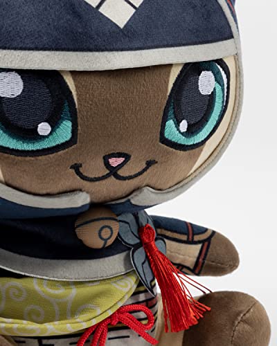 Monster Hunter Plüschfigur Kamura Palico schwarz/beige, aus zertifiziertem recyceltem Polyester, mit Hangtag.