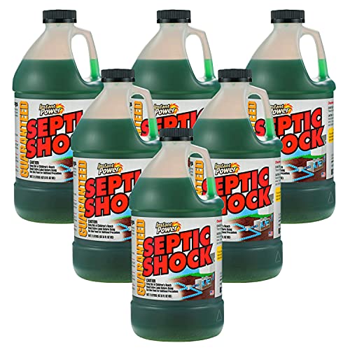 Instant Power Septic Shock – Septic Tank Treatment, Drain Cleaner Liquid Clog Remover for Septic System, 67.6 Oz 6 Pack
